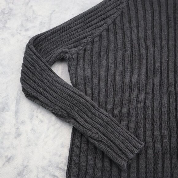 Herman Geist Sweater Women Large Gray Casual Outdoors Preppy Mock Neck Ribbed - Picture 9 of 15